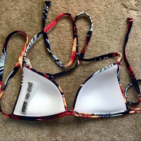 NWT PINK tropical floral bikini top size XS - Picture 5 of 5
